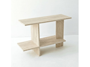 Mesita auxiliar de madera «Essenziale» - 80 x 30 x 55 cm - Travertino
