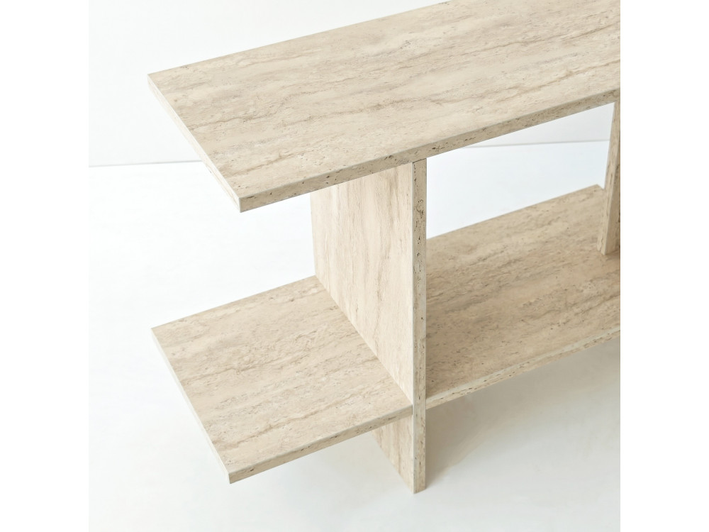 Mesita auxiliar de madera «Essenziale» - 80 x 30 x 55 cm - Travertino