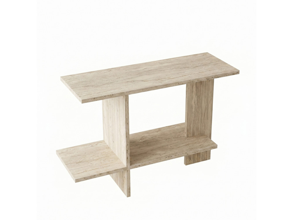 Mesita auxiliar de madera «Essenziale» - 80 x 30 x 55 cm - Travertino