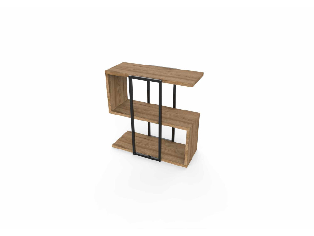 Mesita auxiliar de madera «HOMIA» - 56 x 25 x 56 cm - Oud oscuro