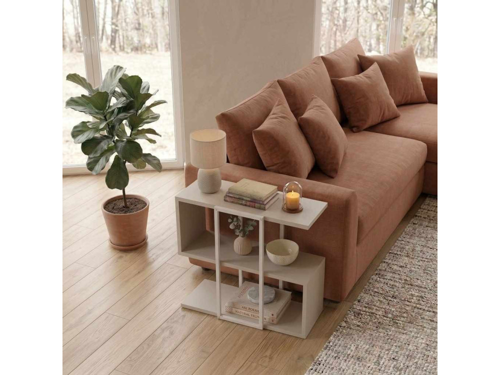 Mesita auxiliar de madera «HOMIA» - 56 x 25 x 56 cm - Gres