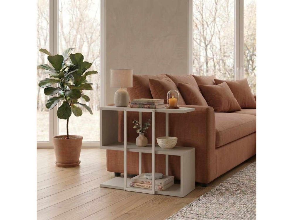 Mesita auxiliar de madera «HOMIA» - 56 x 25 x 56 cm - Gres