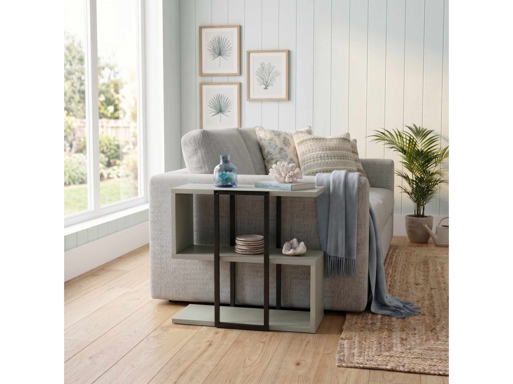 Mesita auxiliar de madera «HOMIA» - 56 x 25 x 56 cm - Verde ceniza