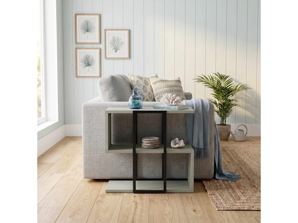Mesita auxiliar de madera «HOMIA» - 56 x 25 x 56 cm - Verde ceniza