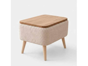 Mesita auxiliar de madera «Nora» - 60 x 30 x 45 cm - Beige