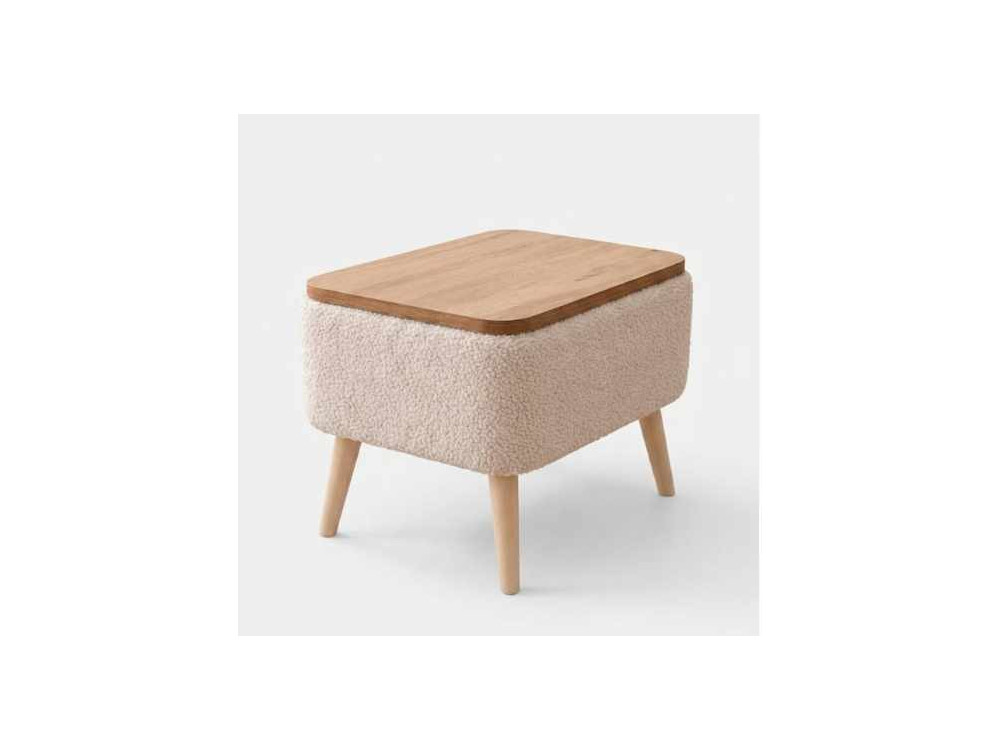 Mesita auxiliar de madera «Nora» - 60 x 30 x 45 cm - Beige