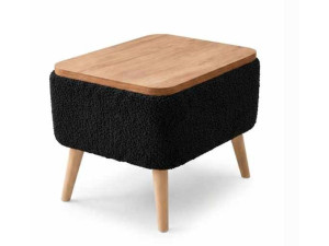 Mesita auxiliar de madera «Nora» - 60 x 30 x 45 cm - Negro
