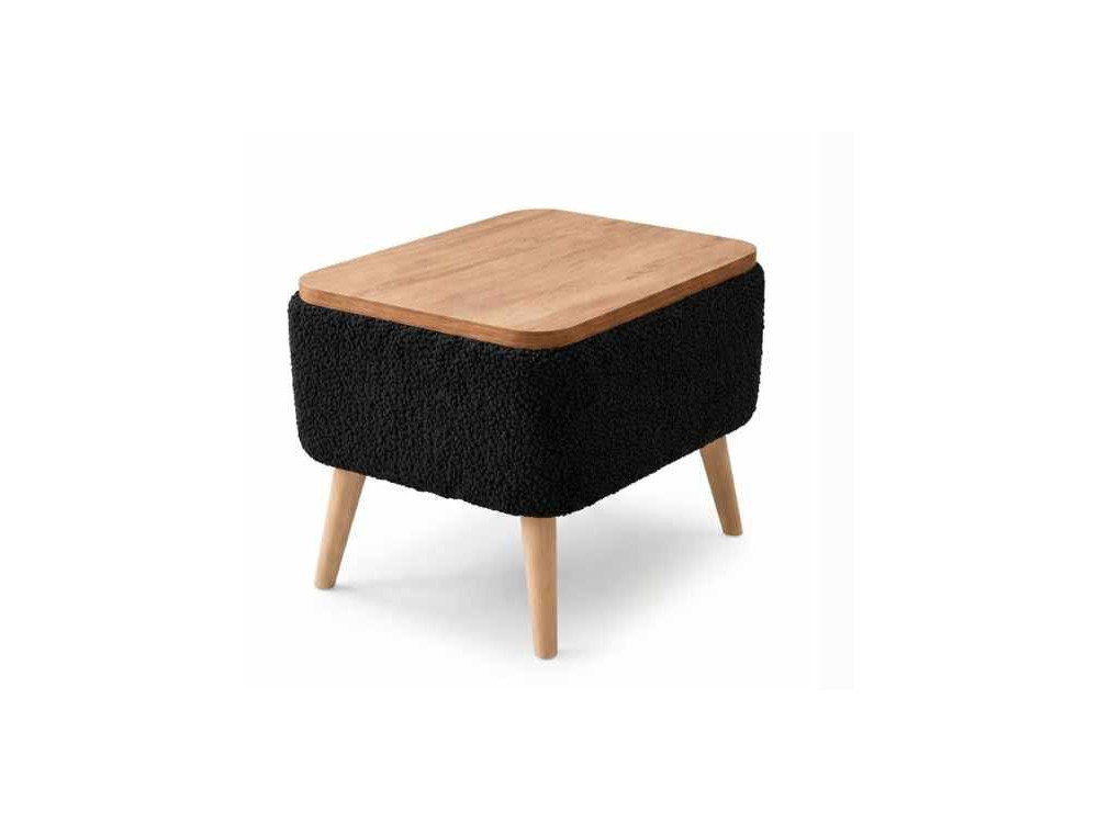 Mesita auxiliar de madera «Nora» - 60 x 30 x 45 cm - Negro