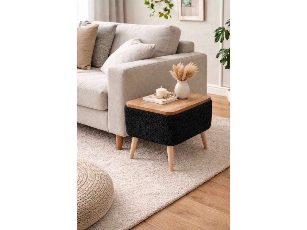 Mesita auxiliar de madera «Nora» - 60 x 30 x 45 cm - Negro