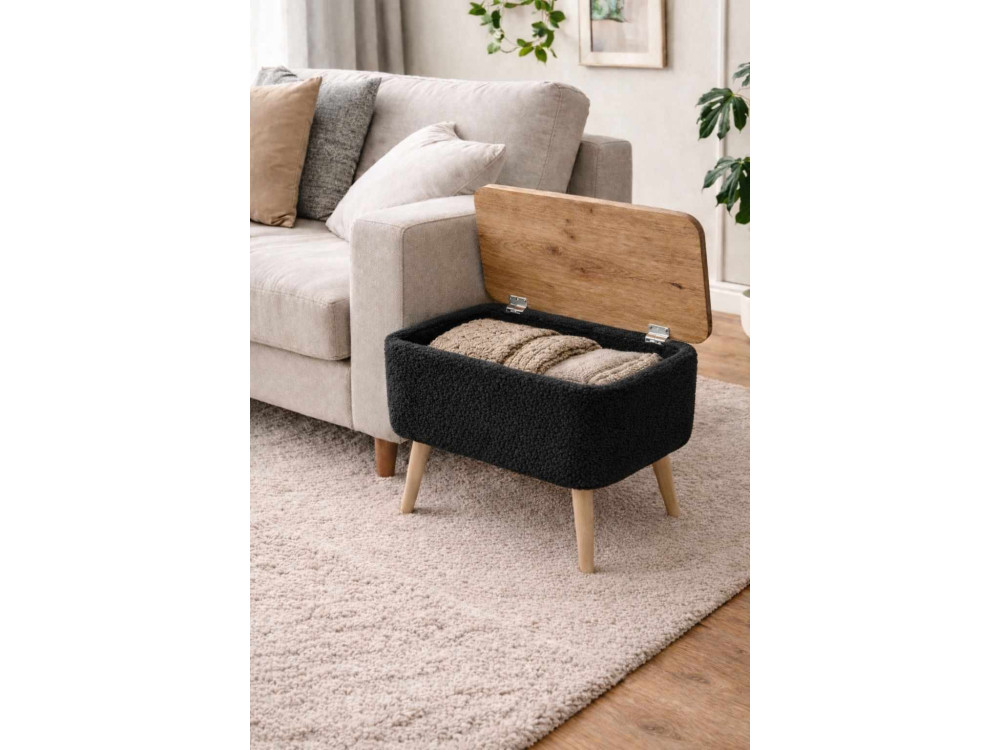 Mesita auxiliar de madera «Nora» - 60 x 30 x 45 cm - Negro