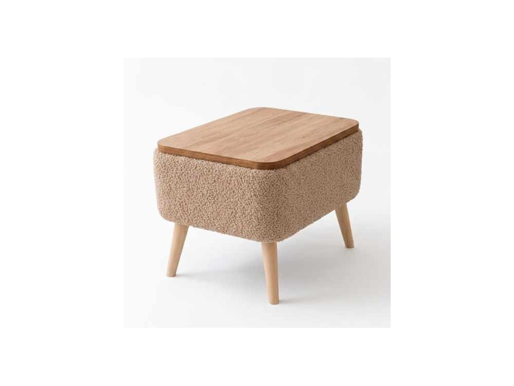 Mesita auxiliar de madera «Nora» - 60 x 30 x 45 cm - Marrón