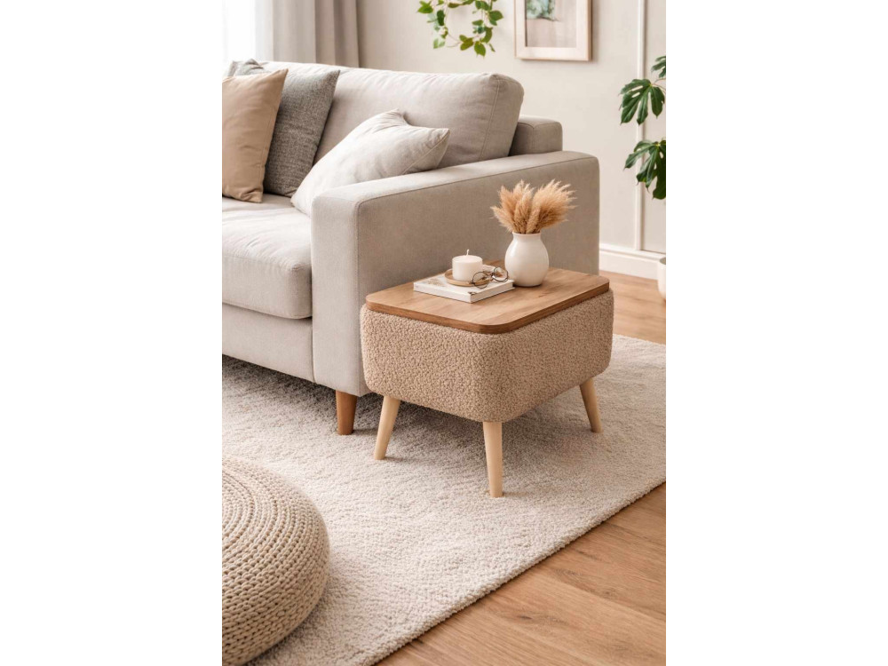 Mesita auxiliar de madera «Nora» - 60 x 30 x 45 cm - Marrón