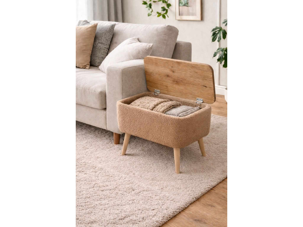 Mesita auxiliar de madera «Nora» - 60 x 30 x 45 cm - Marrón