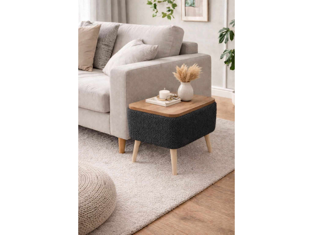 Mesita auxiliar de madera «Nora» - 60 x 30 x 45 cm - Antracita