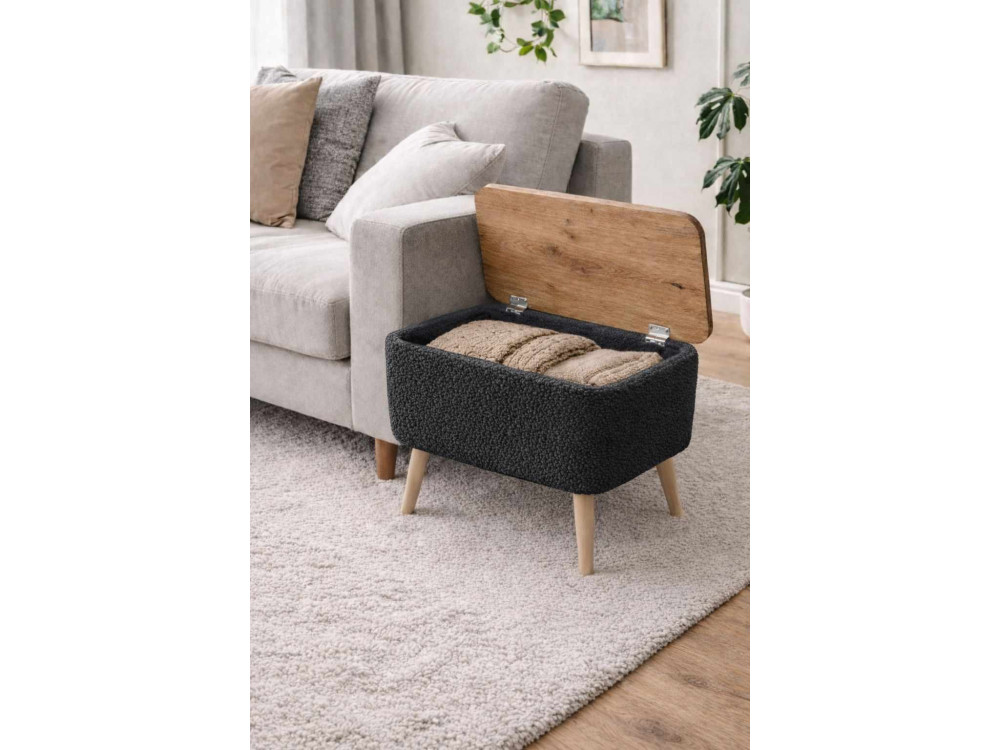 Mesita auxiliar de madera «Nora» - 60 x 30 x 45 cm - Antracita