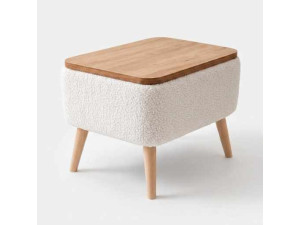 Mesita auxiliar de madera «Nora» - 60 x 30 x 45 cm - Blanca