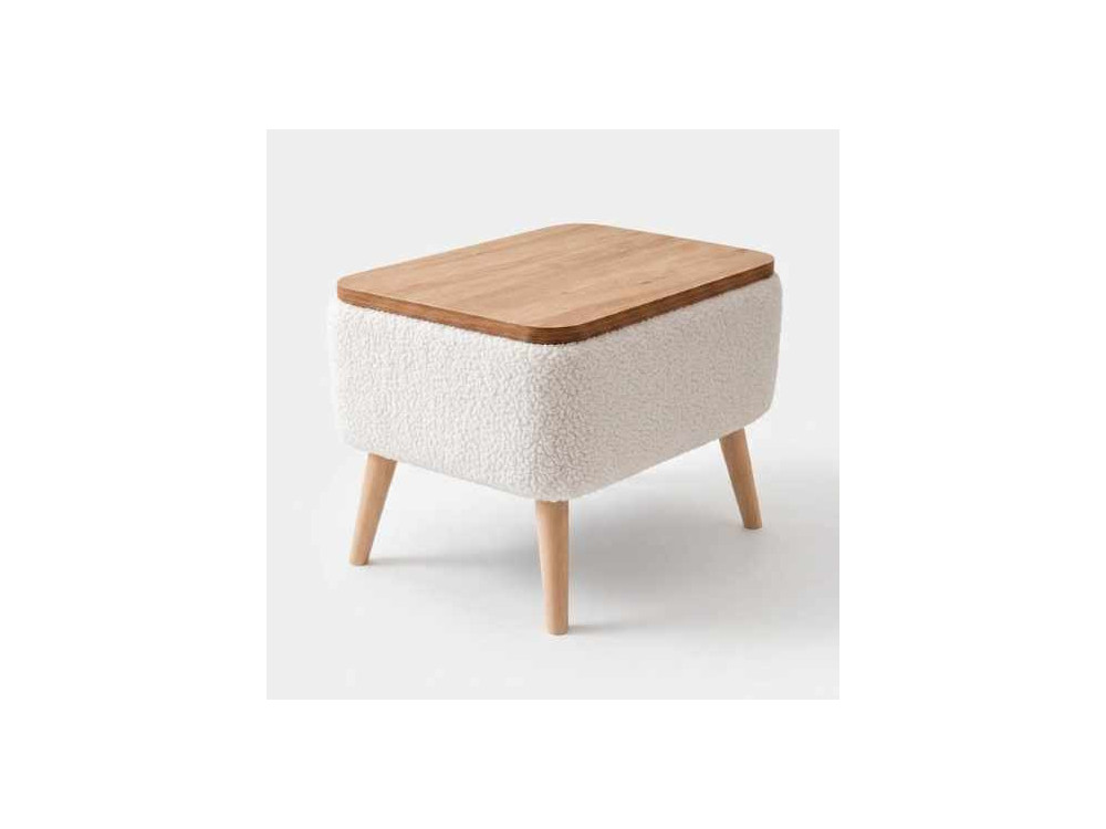 Mesita auxiliar de madera «Nora» - 60 x 30 x 45 cm - Blanca