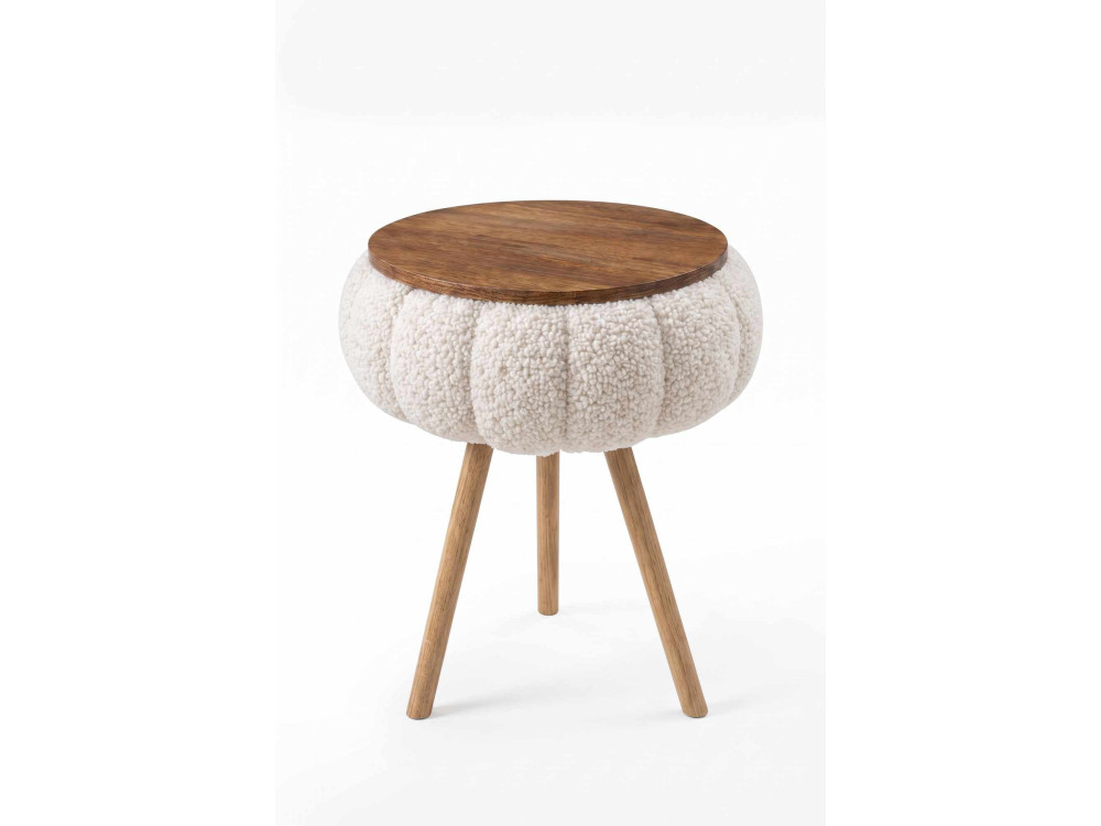Mesita auxiliar de madera «Papatya Zgn» - 33 x 45 cm - Blanca