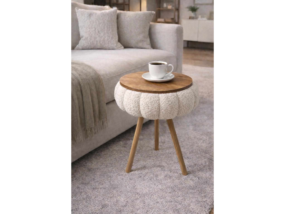 Mesita auxiliar de madera «Papatya Zgn» - 33 x 45 cm - Blanca