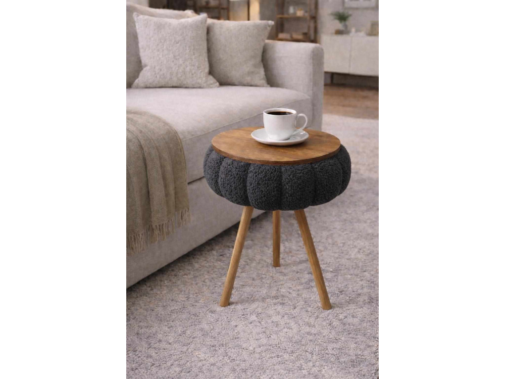 Mesita auxiliar de madera «Papatya Zgn» - 33 x 45 cm - Antracita