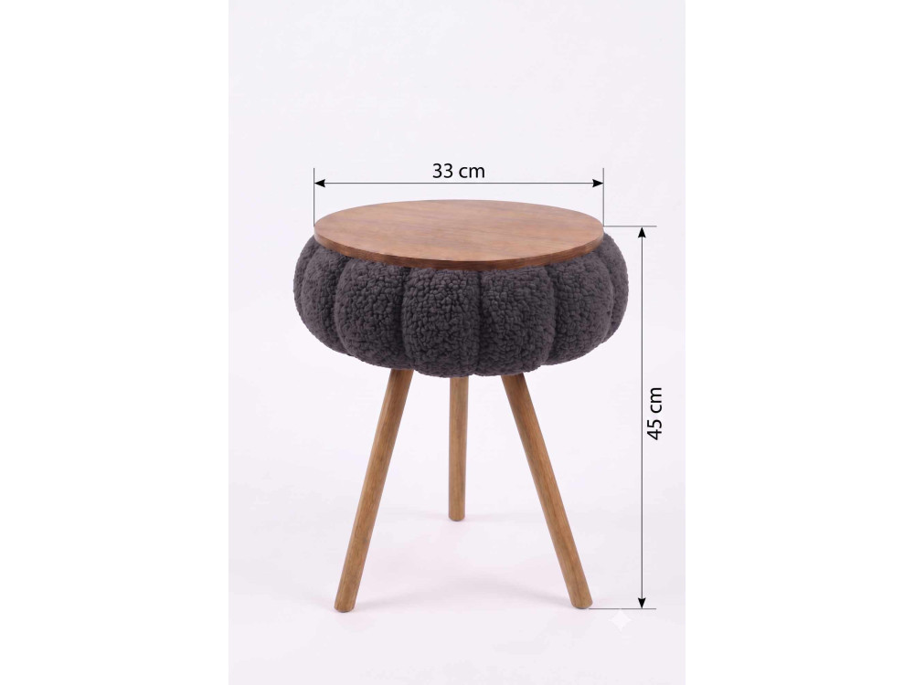 Mesita auxiliar de madera «Papatya Zgn» - 33 x 45 cm - Antracita