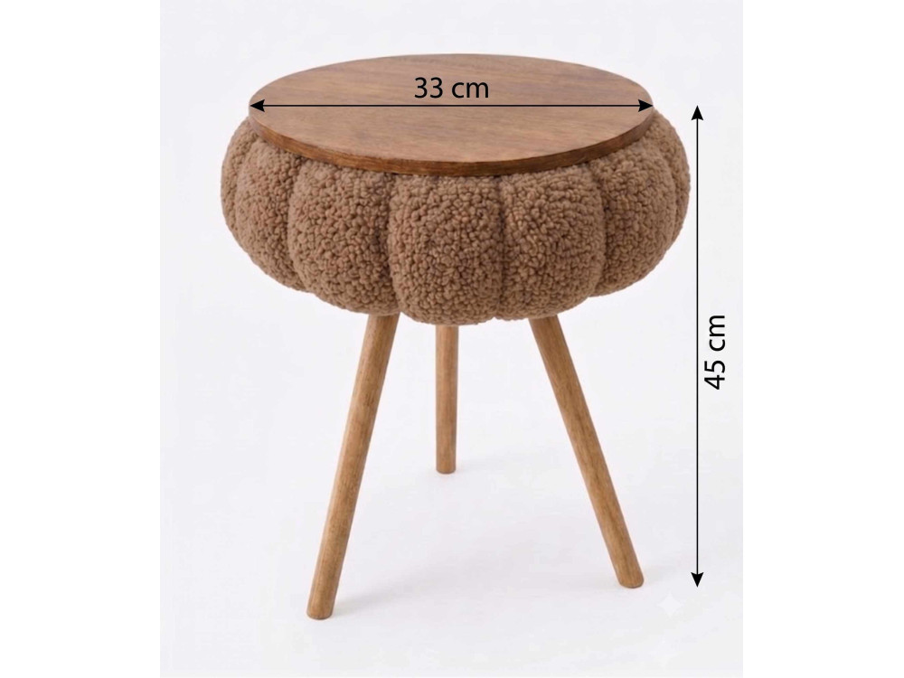 Mesita auxiliar de madera «Papatya Zgn» - 33 x 45 cm - Marrón