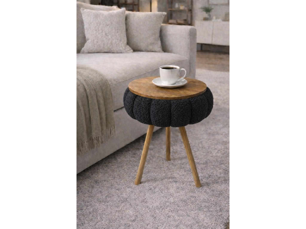 Mesita auxiliar de madera «Papatya Zgn» - 33 x 45 cm - Negro