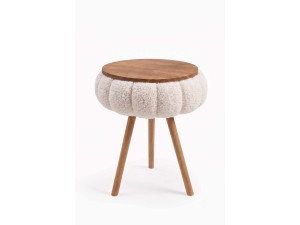 Mesita auxiliar de madera «Papatya Zgn» - 33 x 45 cm - Beige