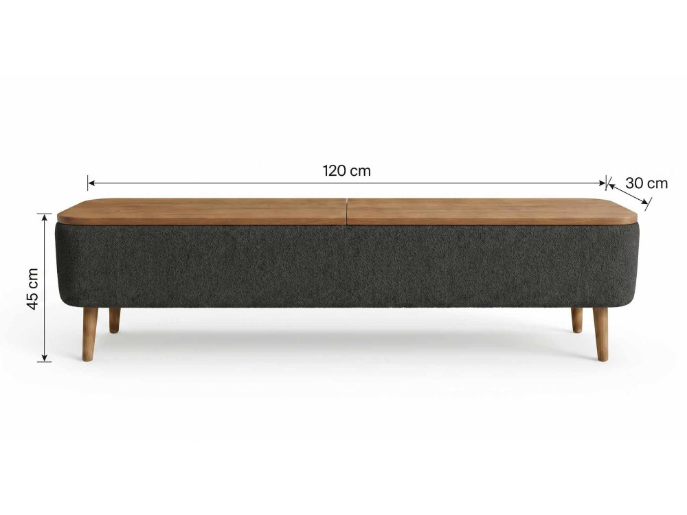 Mueble para la tele de madera «Sarven» - 120 x 30 x 45 cm - Antracita