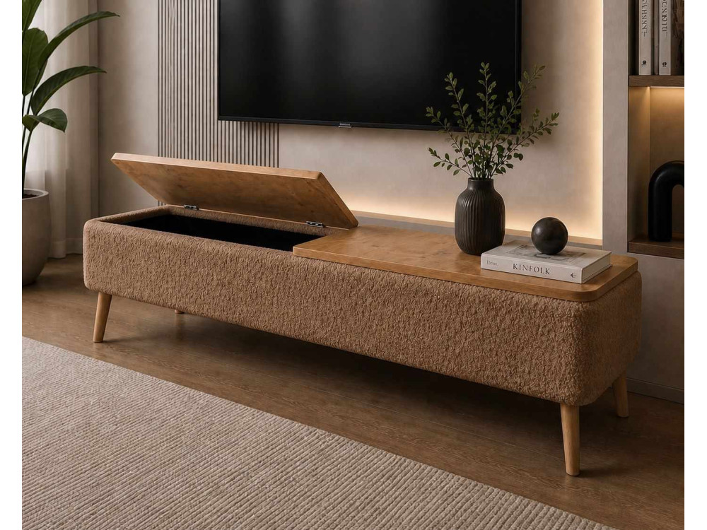Mueble para la tele de madera «Sarven» - 120 x 30 x 45 cm - Marrón