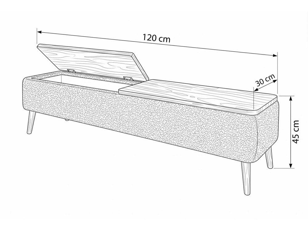 Mueble para la tele de madera «Sarven» - 120 x 30 x 45 cm - Marrón