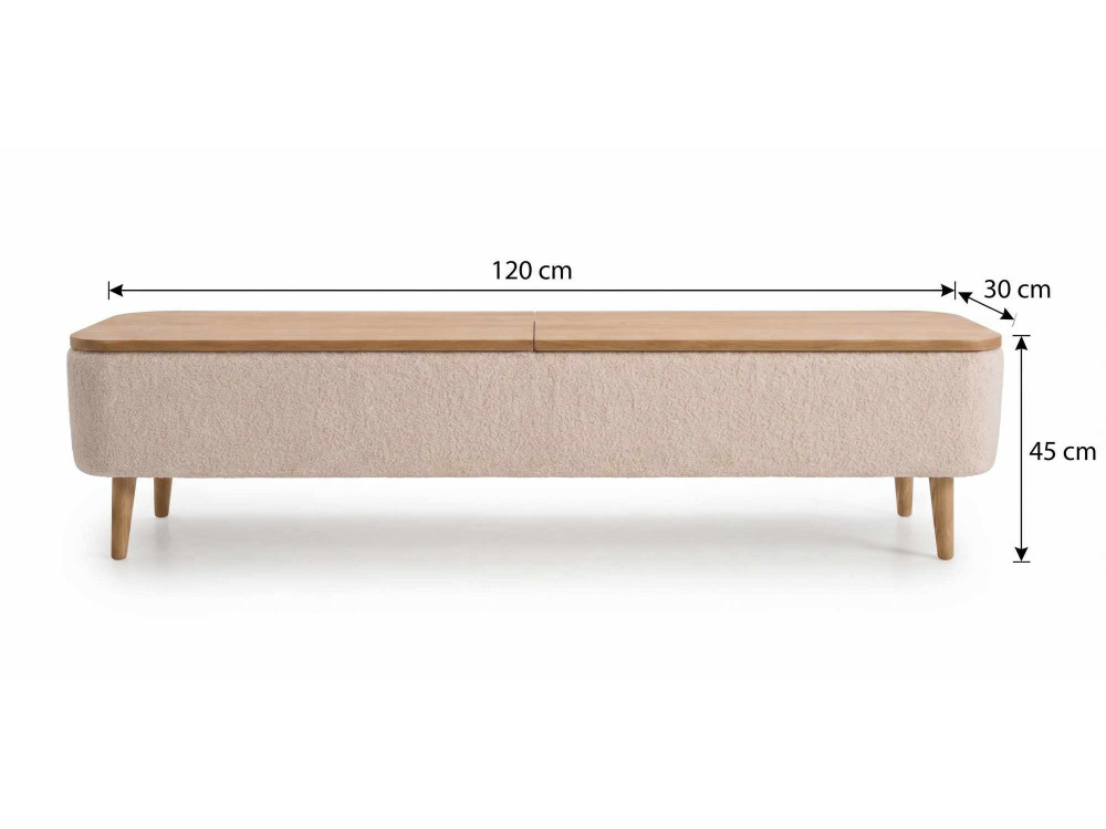 Mueble para televisión de madera «Sarven» - 120 x 30 x 45 cm - Blanco