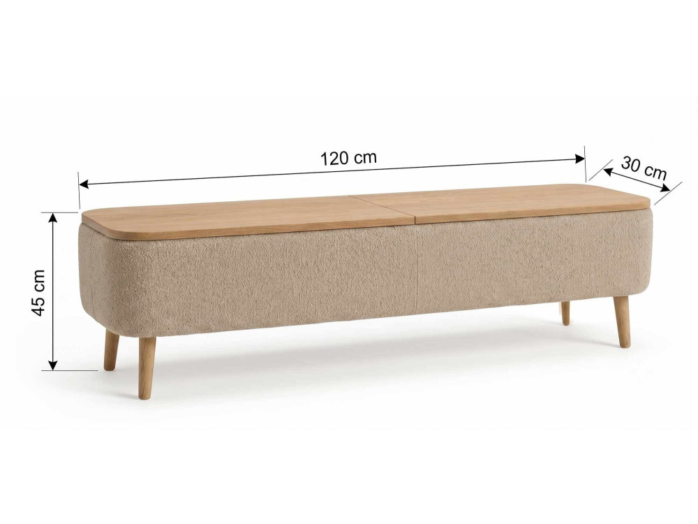 Mueble para la tele de madera «Sarven» - 120 x 30 x 45 cm - Beige