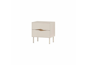 Mesita de noche de madera «MARQUISE» - 50 x 35 x 52 cm - Gres / Oud oscuro