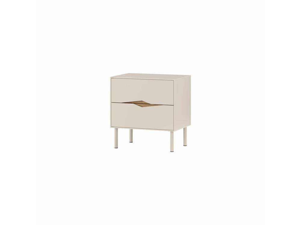 Mesita de noche de madera «MARQUISE» - 50 x 35 x 52 cm - Gres / Oud oscuro