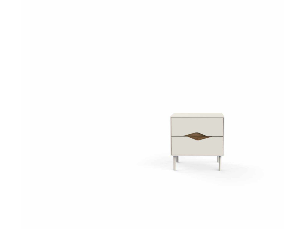 Mesita de noche de madera «MARQUISE» - 50 x 35 x 52 cm - Gres / Oud oscuro