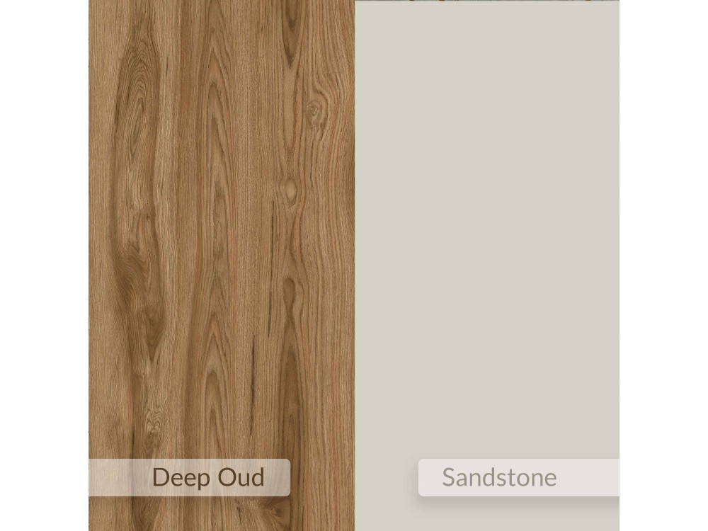 Mesita de noche de madera «MARQUISE» - 50 x 35 x 52 cm - Gres / Oud oscuro