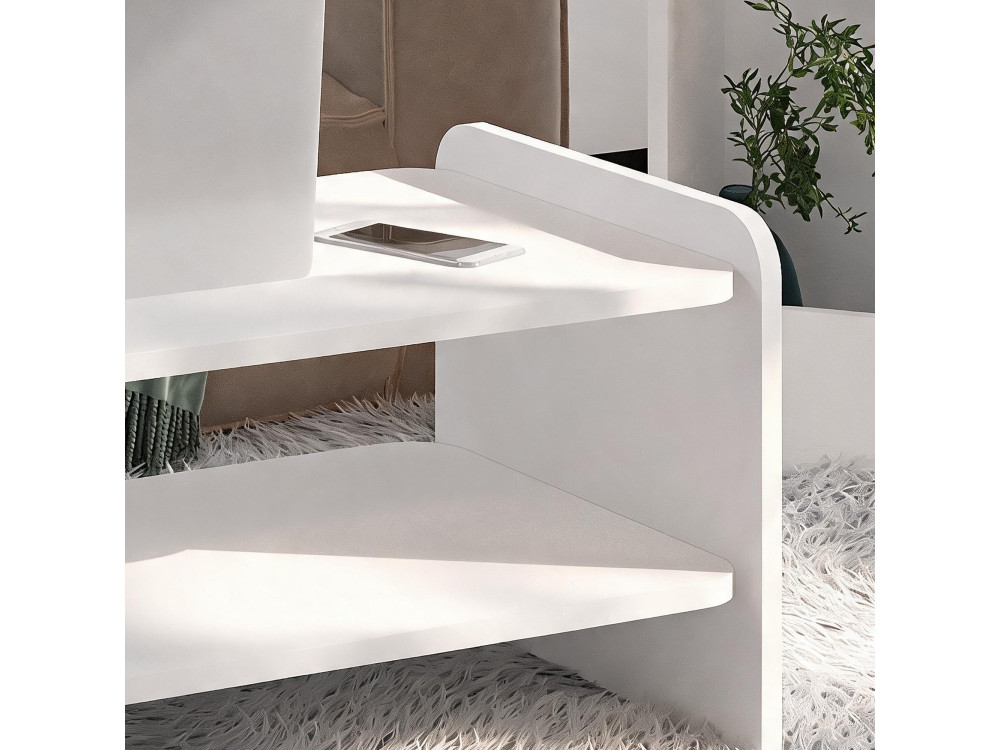 Mesa de centro de madera «Amon» - 90 x 45 x 40 cm - Blanca