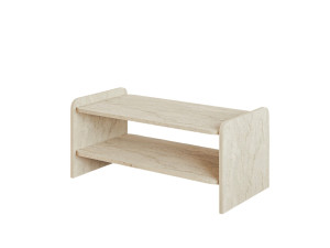 Mesa de centro de madera «Amon» - 89,8 x 39,8 x 44,8 cm - Travertino