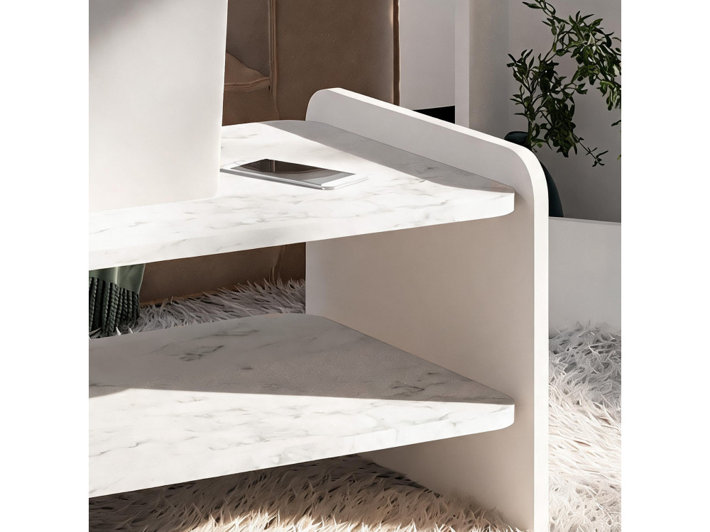 Mesa de centro de madera «Amon» - 90 x 45 x 40 cm - Blanca
