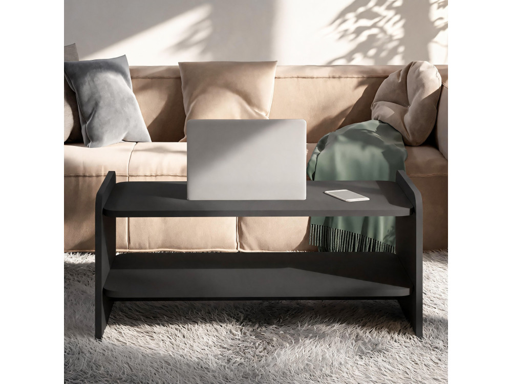 Mesa de centro de madera «Amon» - 89,8 x 39,8 x 44,8 cm - Antracita