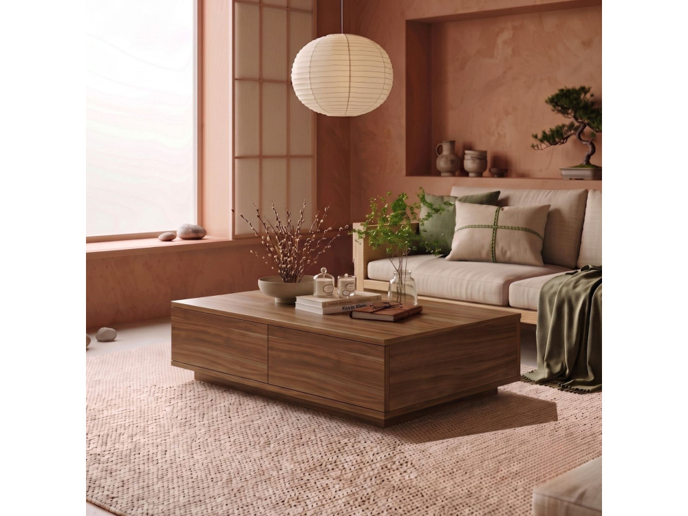 Mesa de centro de madera «Ave14» - 90 x 28,6 x 60 cm - Nogal