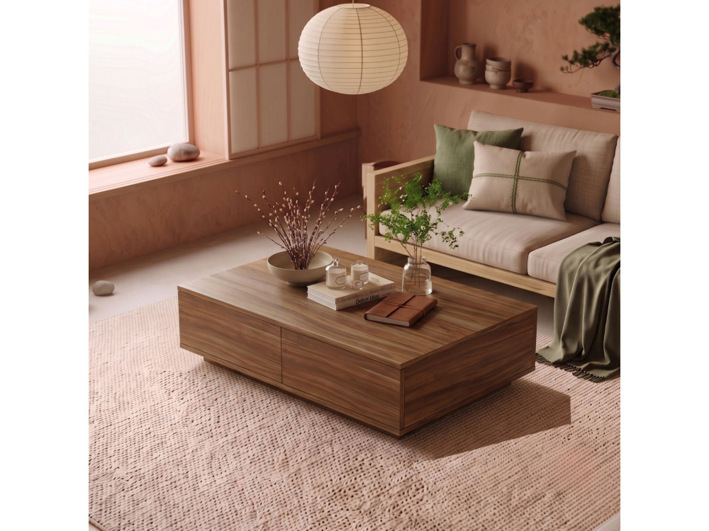 Mesa de centro de madera «Ave14» - 90 x 28,6 x 60 cm - Nogal