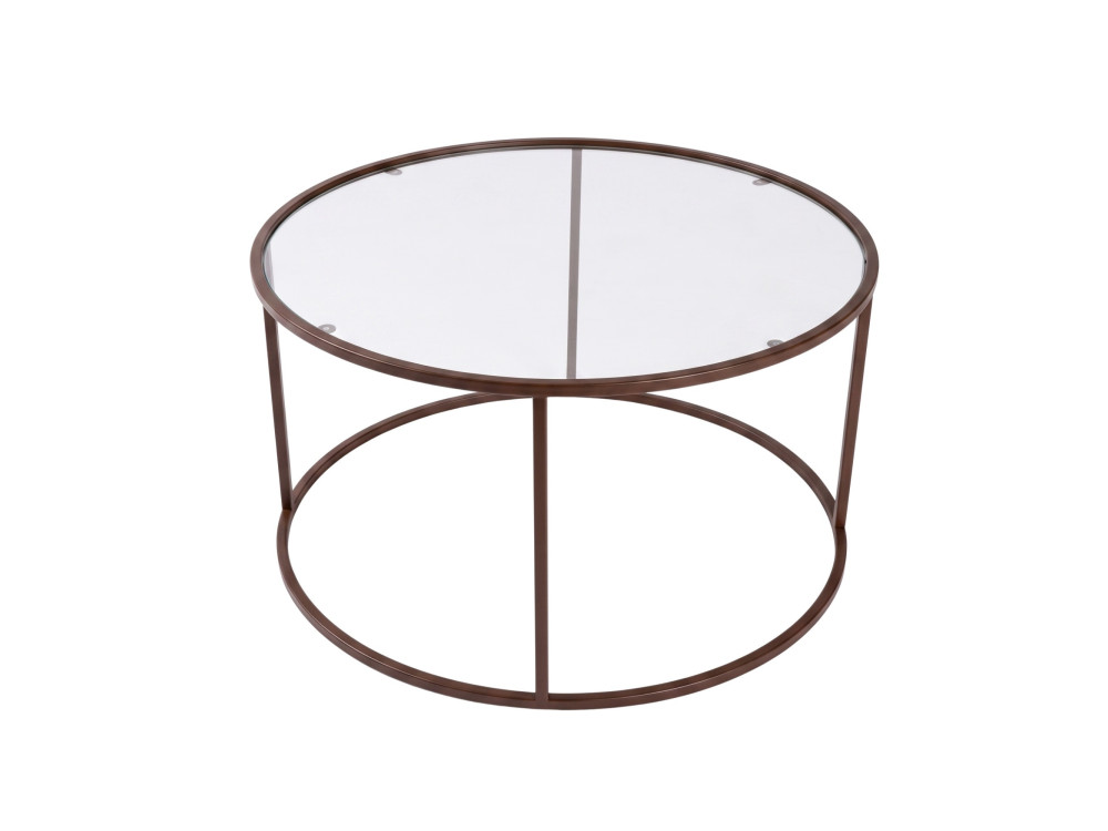 Mesa de centro de madera «Brown-Trs-80-Nrd-Srk» - 80 x 80 x 43 cm - Marrón