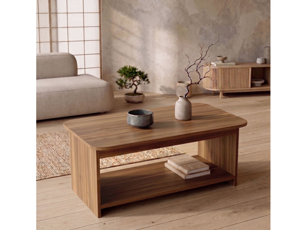 Mesa de centro de madera «Chb1» - 100 x 41,8 x 50 cm - Nogal