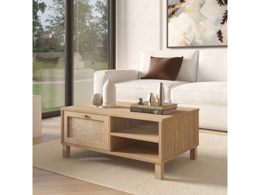 Mesa de centro de madera «Dune» - 90 x 60 x 39 cm - Roble