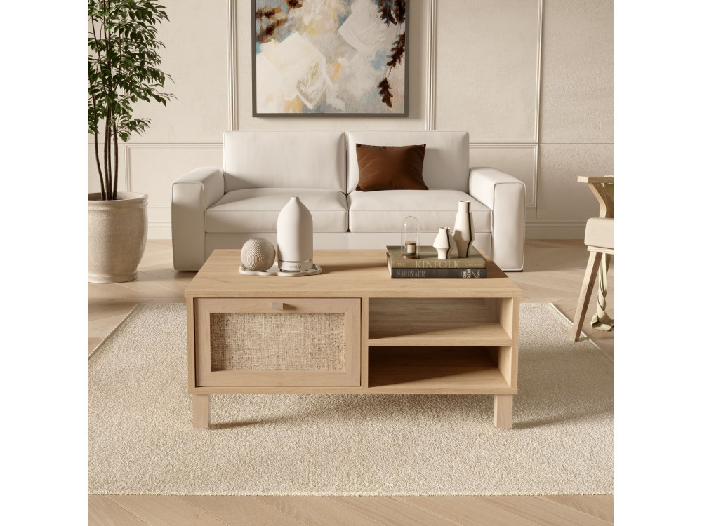 Mesa de centro de madera «Dune» - 90 x 60 x 39 cm - Roble