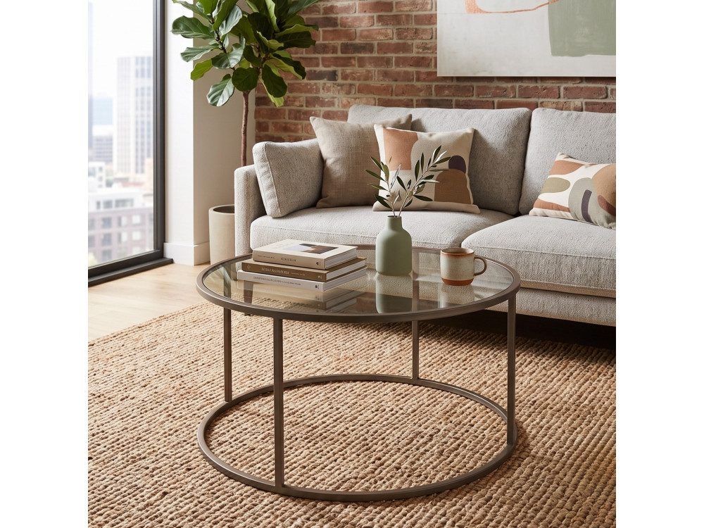 Mesa de centro de madera «Grey-Trs-80-Nrd-Srk» - 80 x 80 x 43 cm - Gris