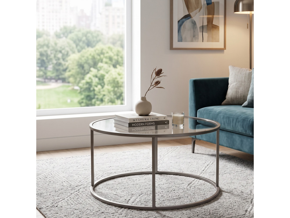 Mesa de centro de madera «Grey-Trs-80-Nrd-Srk» - 80 x 80 x 43 cm - Gris