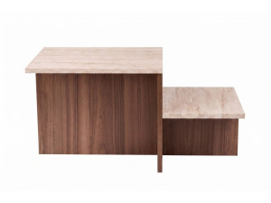 Mesa de centro de madera «Harmony» - 80 x 40 x 40 cm - Travertino